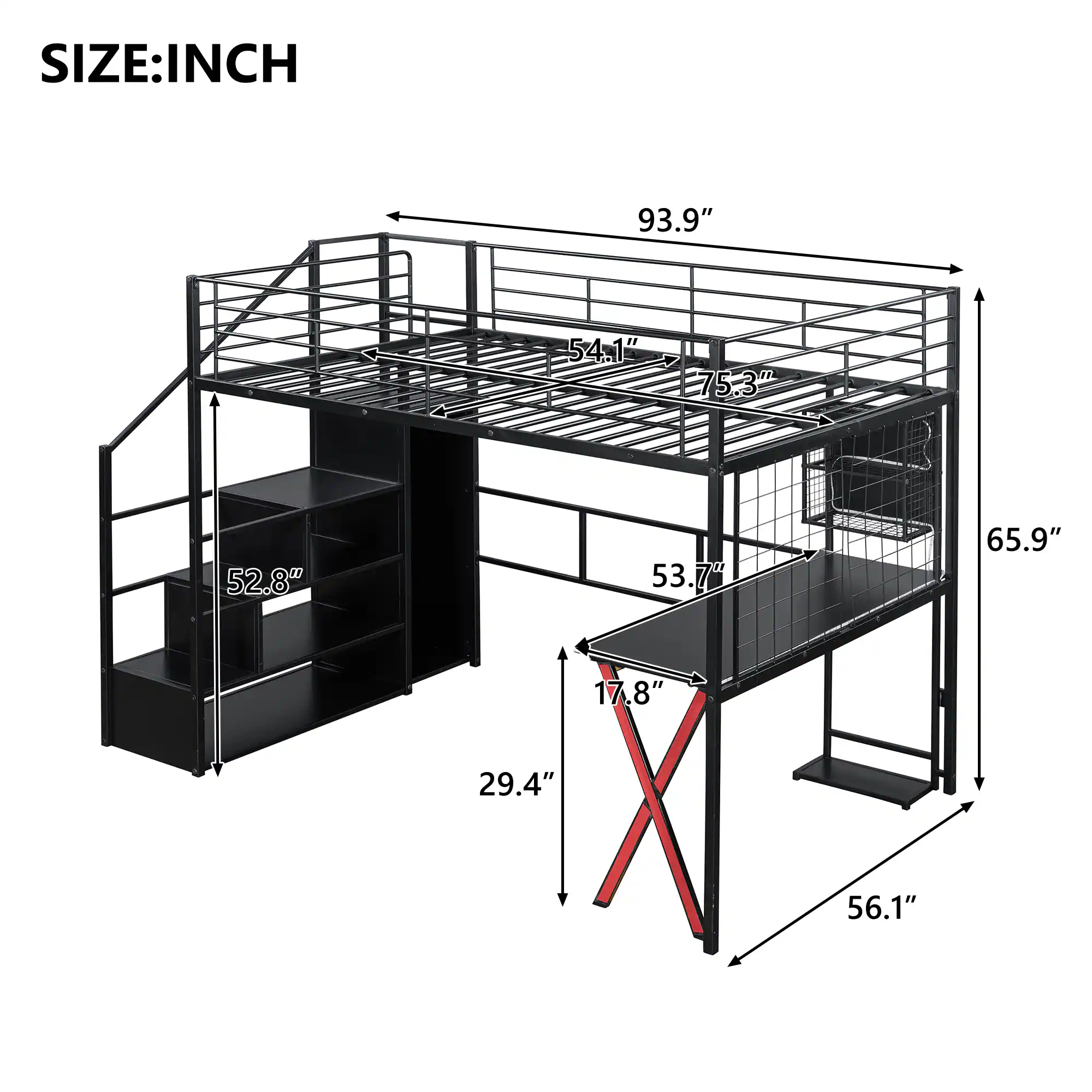 SIZE: INCH  
93.9" 54.1" 75.3" 52.8" 53.7" 65.9" 17.8" 29.4" 56.1"