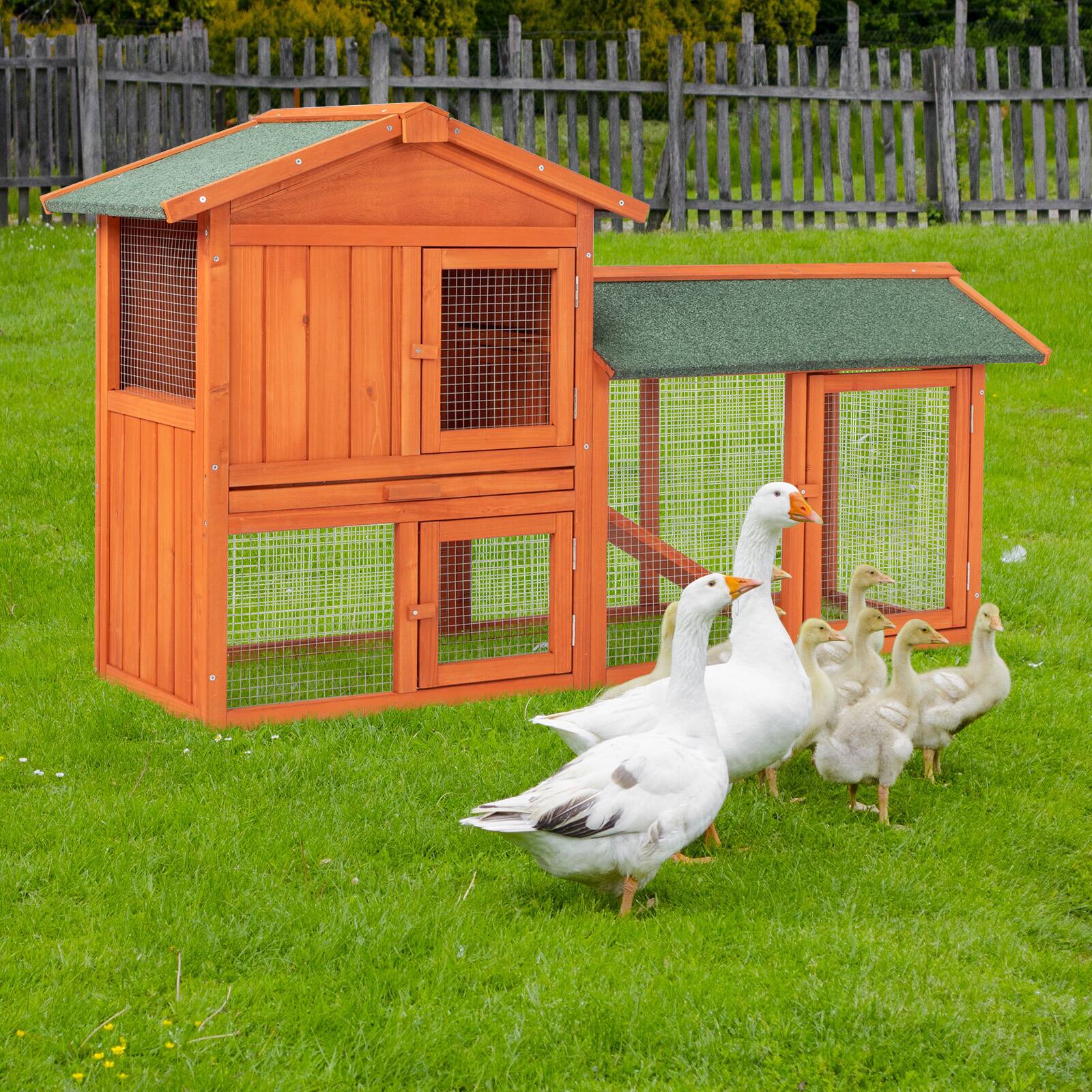 Alt View 8. Winado - 61in Wooden Rabbit Hutch Chicken Coop Small Pet House Bunny Cage with Ramp Run.