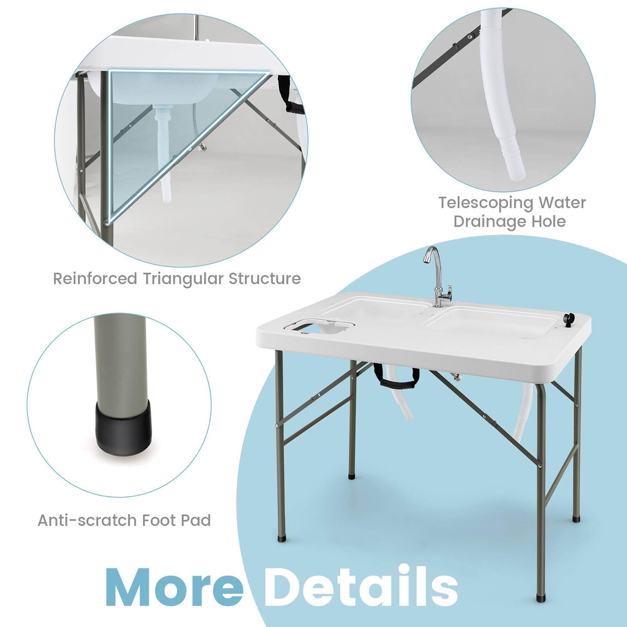 Telescoping Water Drainage Hole  
Reinforced Triangular Structure  
Anti-scratch Foot Pad  
More Details