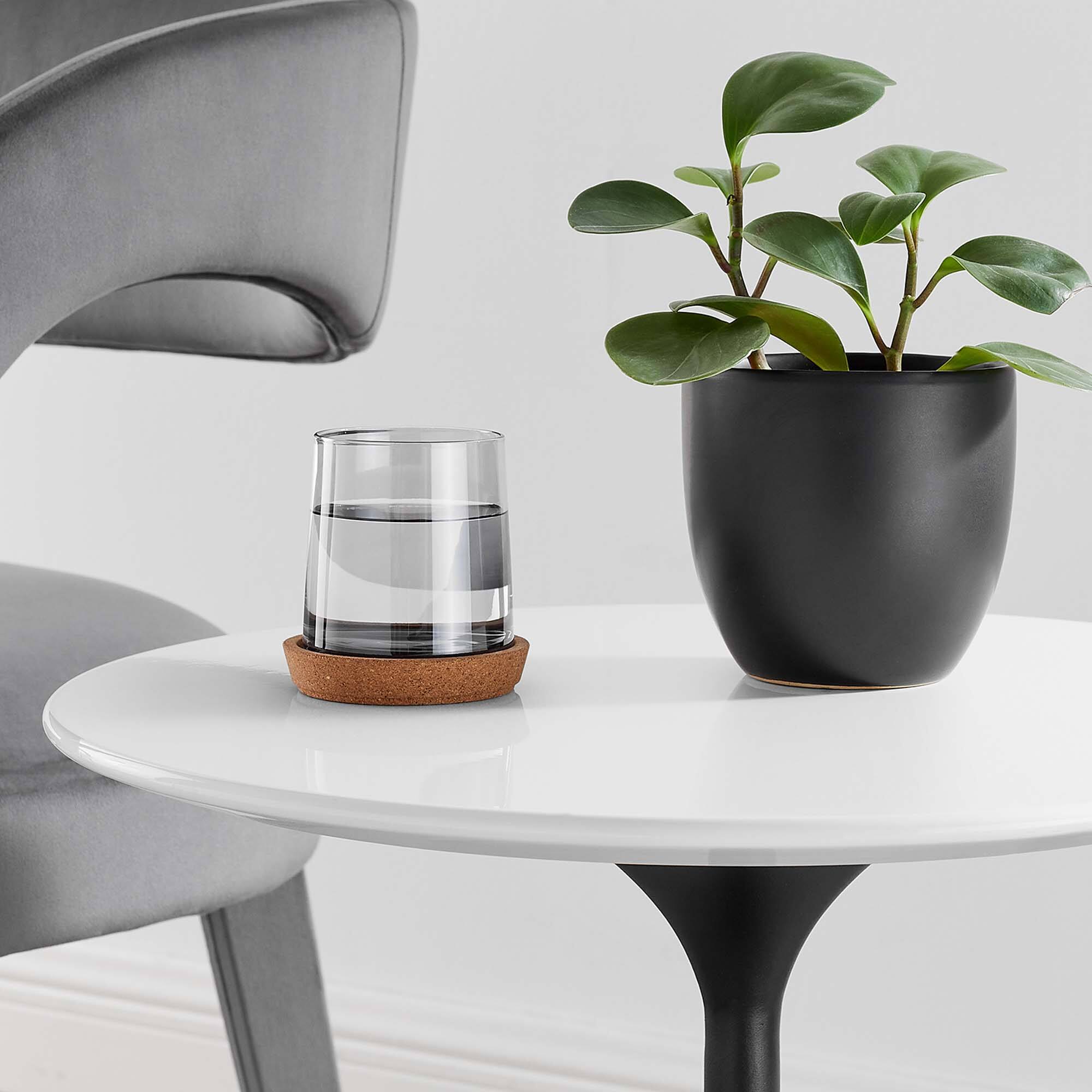 Alt View 1. Modway - Lippa Round Wood Side Table - Black White.