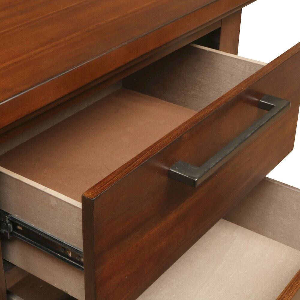 Alt View 4. New Classic Furniture - Cagney Wood Nightstand in Chestnut (Set of 2) - Chestnut.