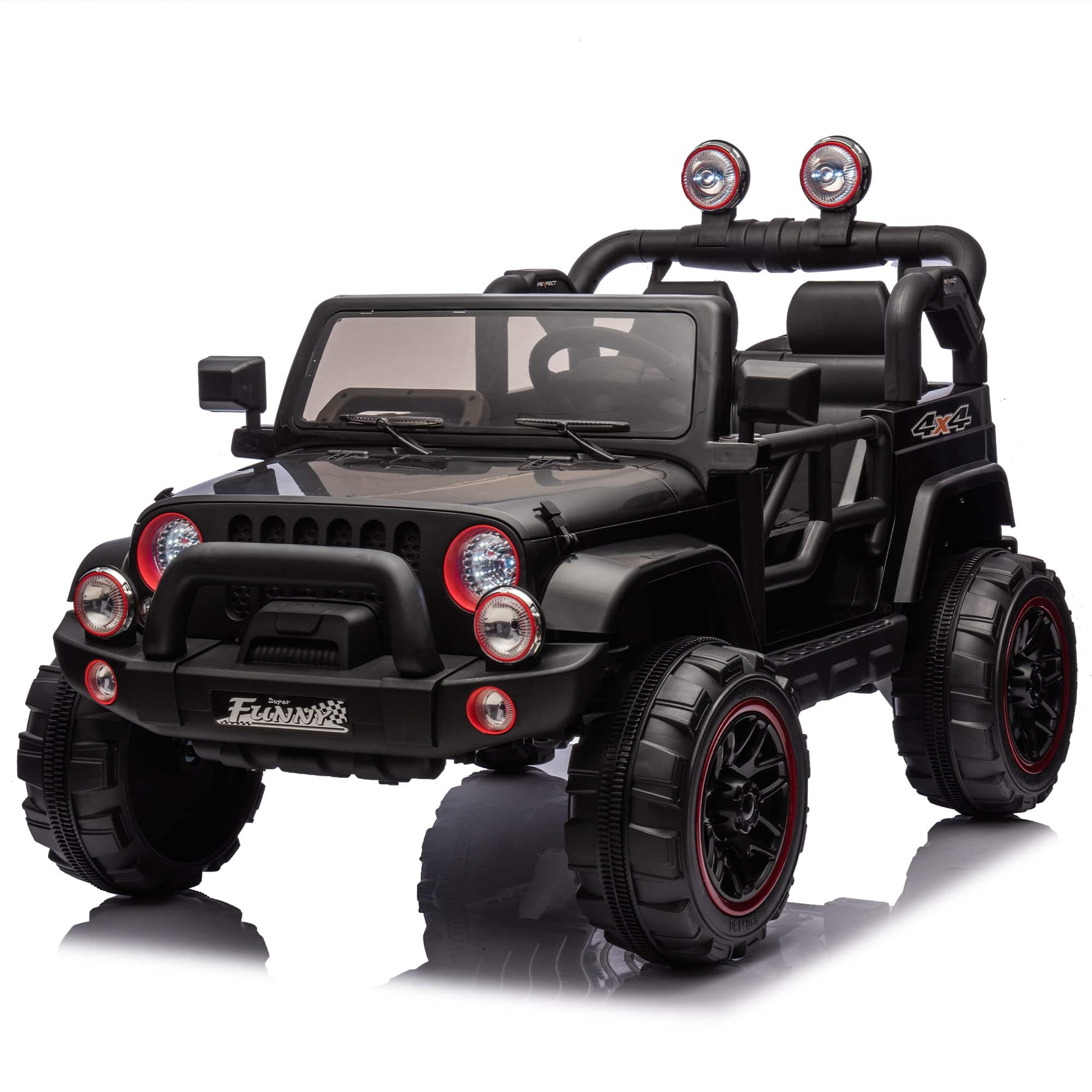 Boyel Living - 3+ 24V Kids Ride On UTV with Parents Remote Control Twin 80W Motors 4Wheel S - Black