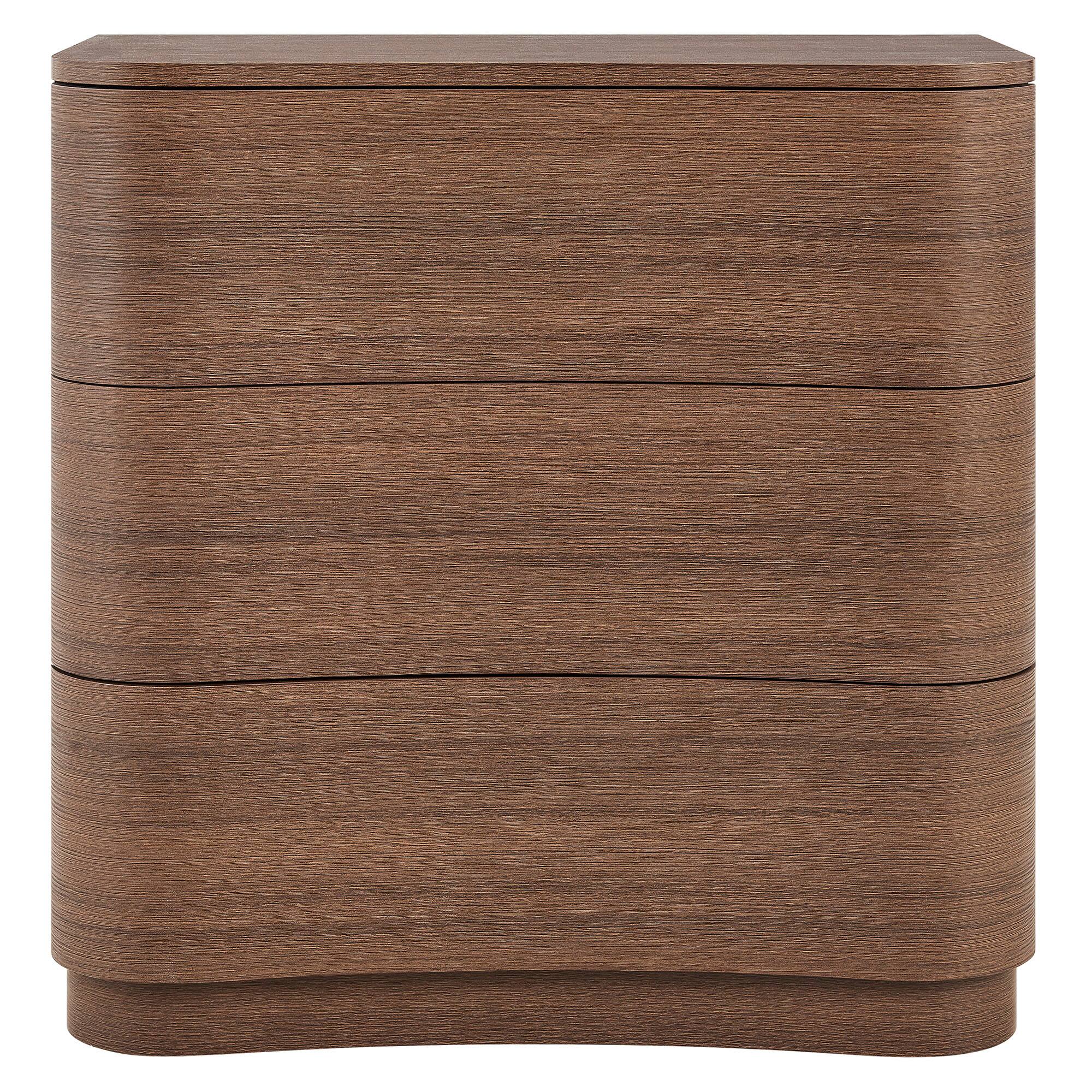 Alt View 4. Modway - Mirae 3-Drawer Curved Compact Dresser by Modway - Brushed Brown Oak.