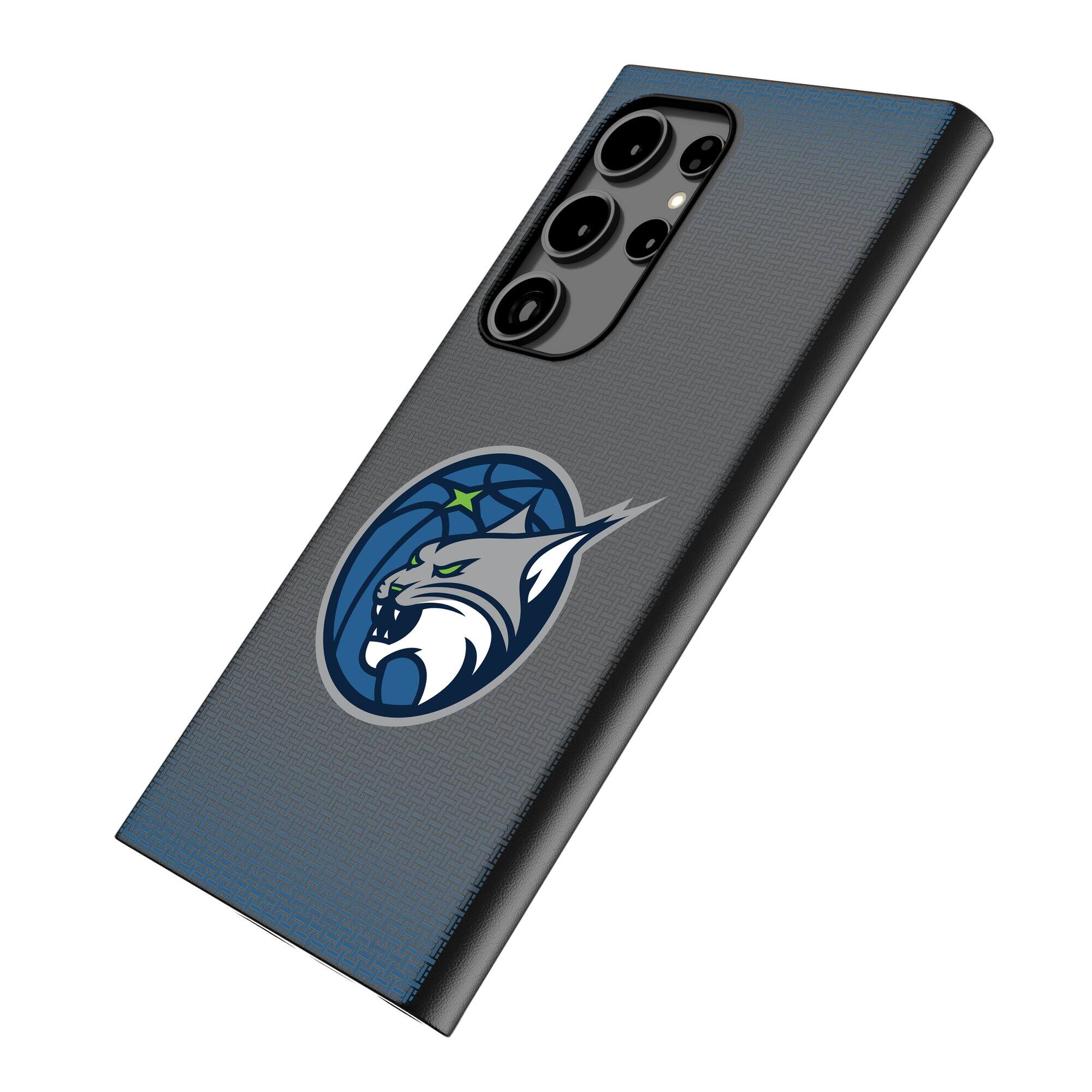 Alt View 1. Keyscaper - Minnesota Lynx Linen Galaxy Magnetic Bump Case - S25 Ultra - Black.