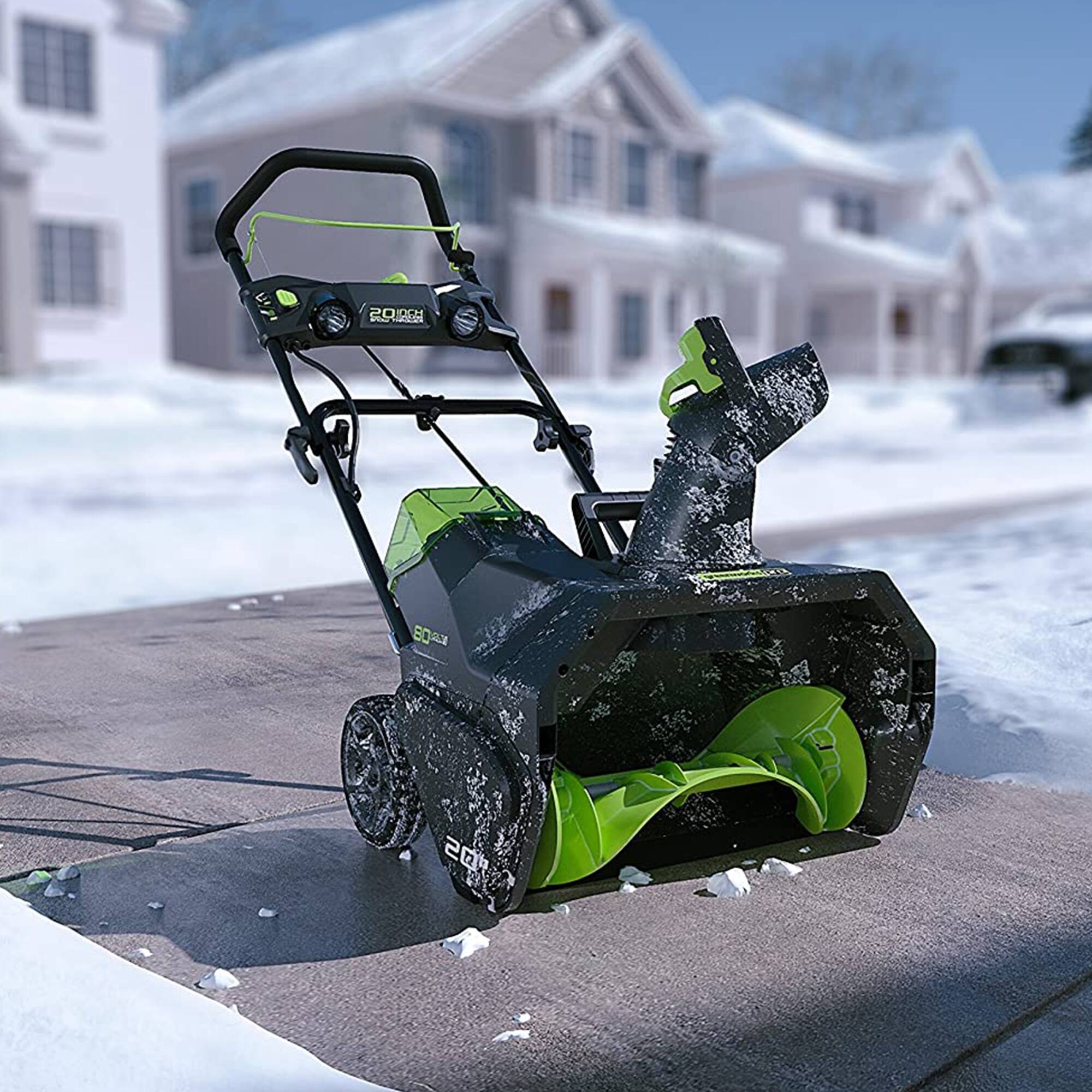 Alt View 11. Greenworks - Pro 80V 20" Snow Thrower (Battery and Charger not included) - green.