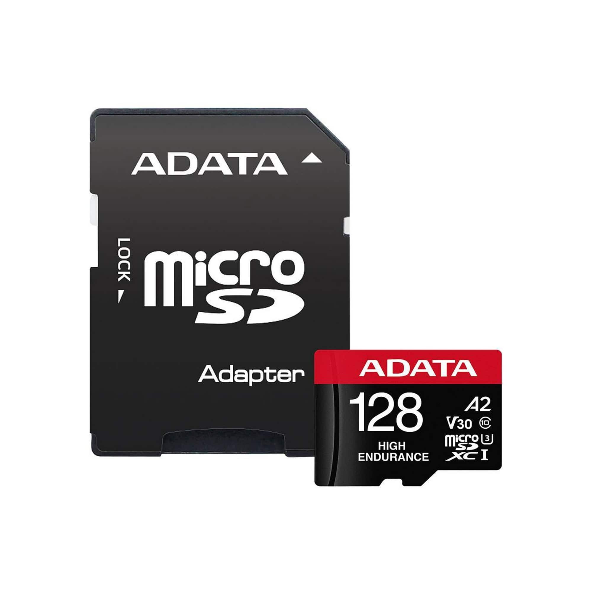 ADATA - High Endurance 128GB UHS-I U3 V30 A2 Class 10 Micro SDXC Memory Card (AUSDX128GUI3V30SHA2-RA1) price history on PriceWatchPro