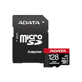ADATA - High Endurance 128GB UHS-I U3 V30 A2 Class 10 Micro SDXC Memory Card (AUSDX128GUI3V30SHA2-RA1)