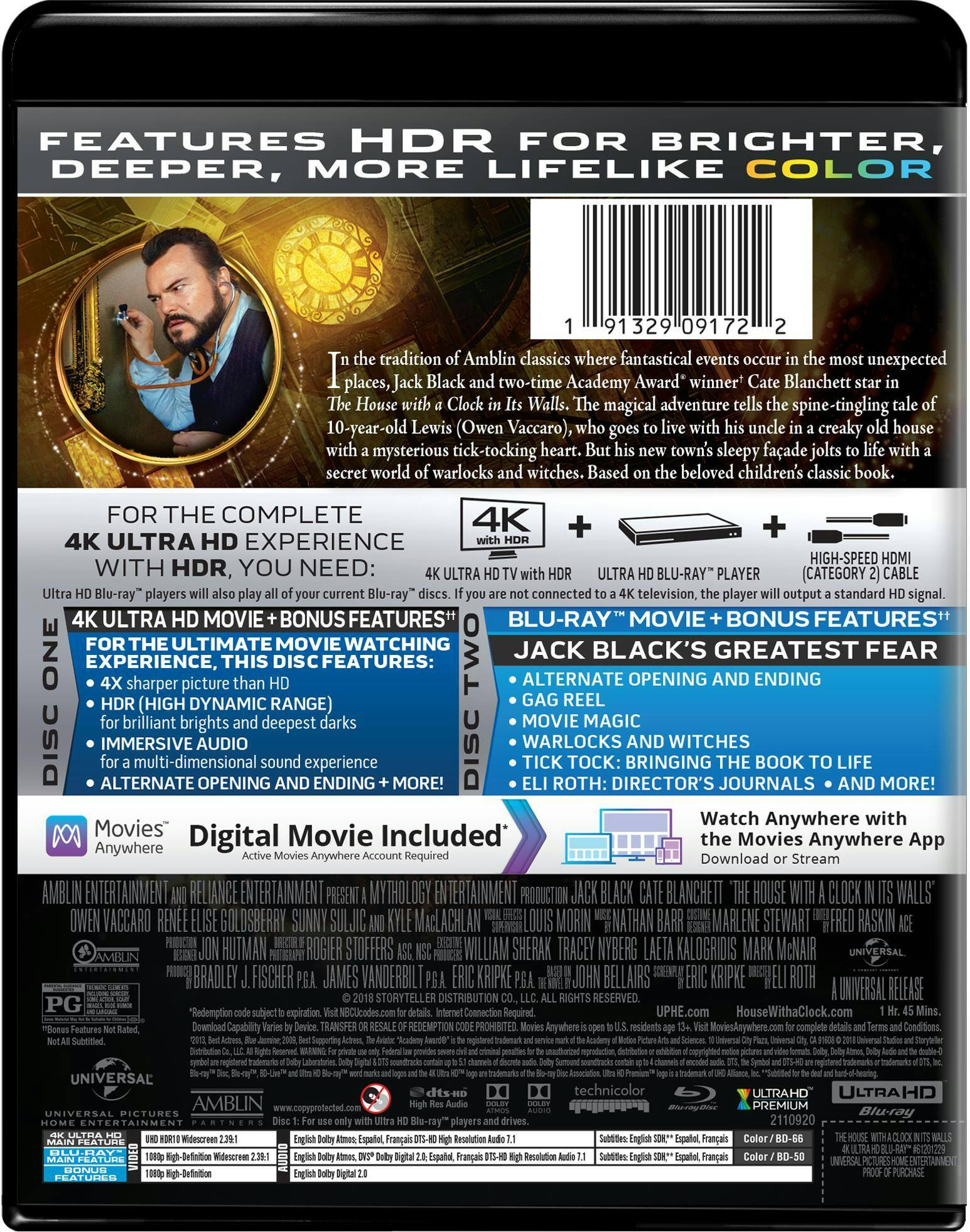 Back. The House With a Clock in Its Walls   - 4K Blu-Ray.