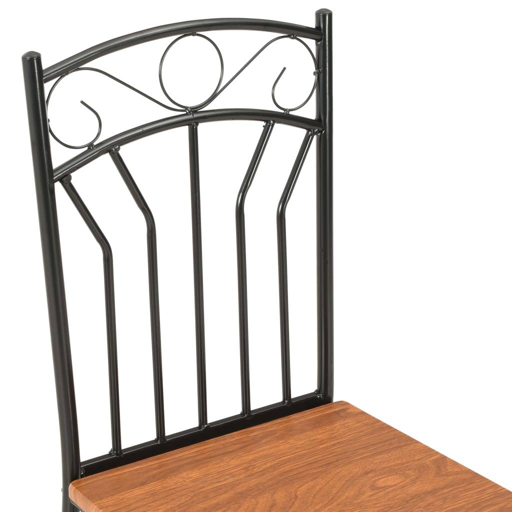 Alt View 5. Boyel Living - Indoor Dining Chair Set of 6 Brown and black MDF and steel Standard - Brown.