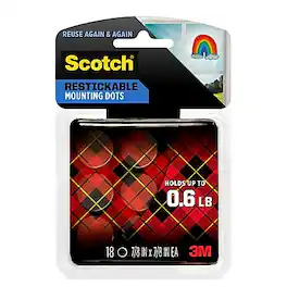 Scotch - Removable Adhesive Dots, 7/8" x 7/8", 18/Pack (R105) - Clear