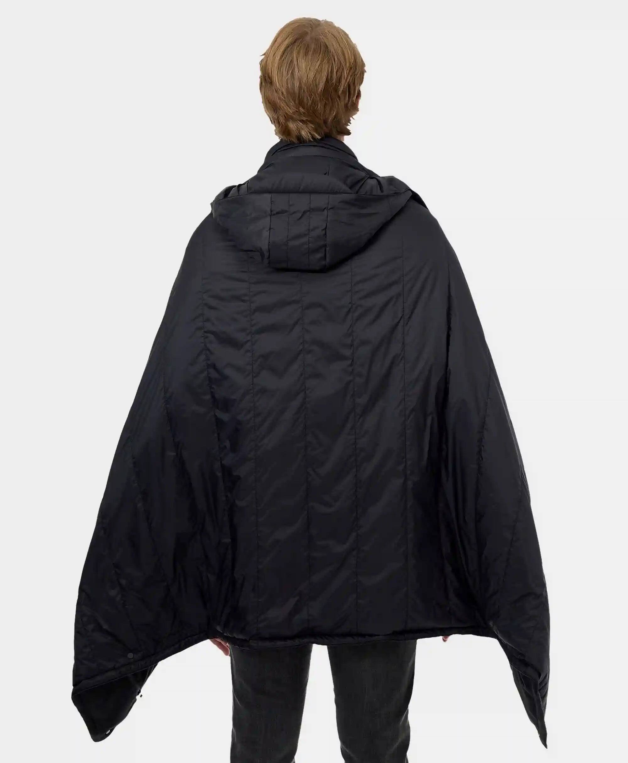 Alt View 2. ororo - Heated Dual Control Poncho Blanket - Black.