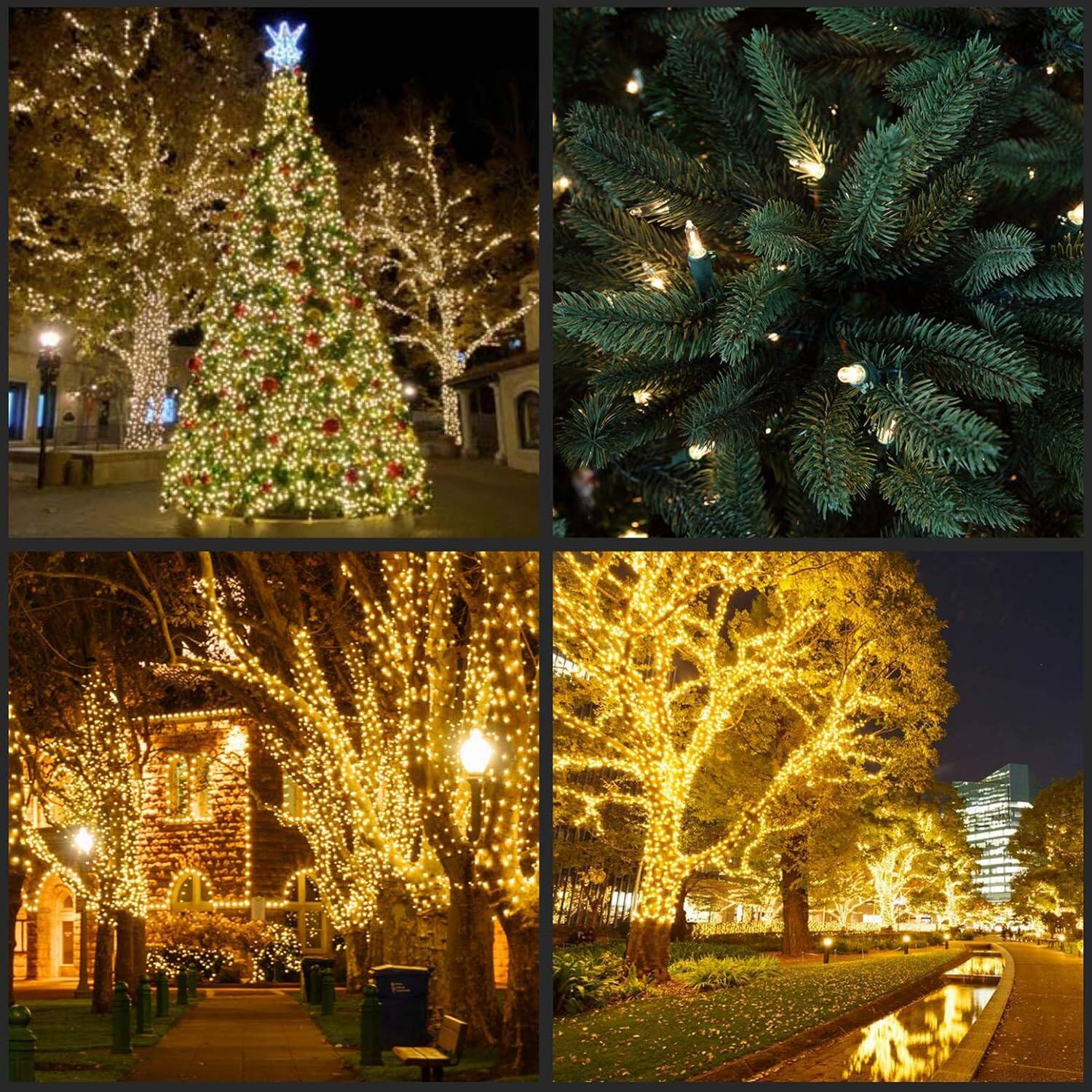 Alt View 3. Schertz - 200 LED Warm White Christmas Lights, 2-Pack 25FT Green Wire Mini String Lights Set - Warm White.