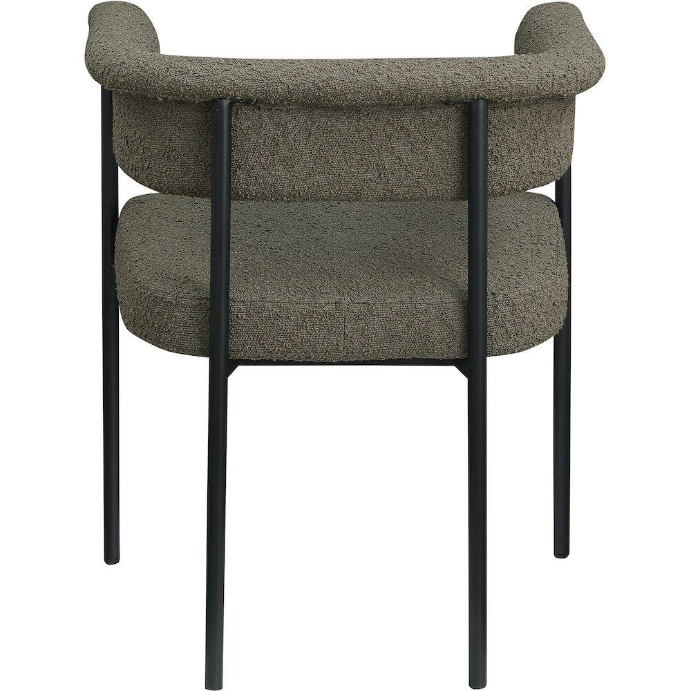 Alt View 3. Meridian Furniture - Malin Olive Boucle Fabric Dining Chair, Set of 2 - Green.