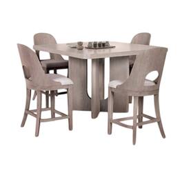 Manhattan Lane - Zoko 7pc Counter Height Dining Table Set, 6 Seater - White Wash Oak