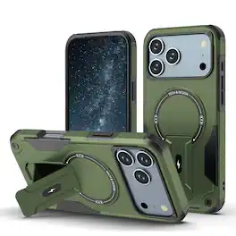 UUCOVER - Magnetic Case for Apple iPhone 18 Pro Max with Kickstand, Cpmpatible with MagSafe, Shockproof Rugged Protective Cover - Armygreen