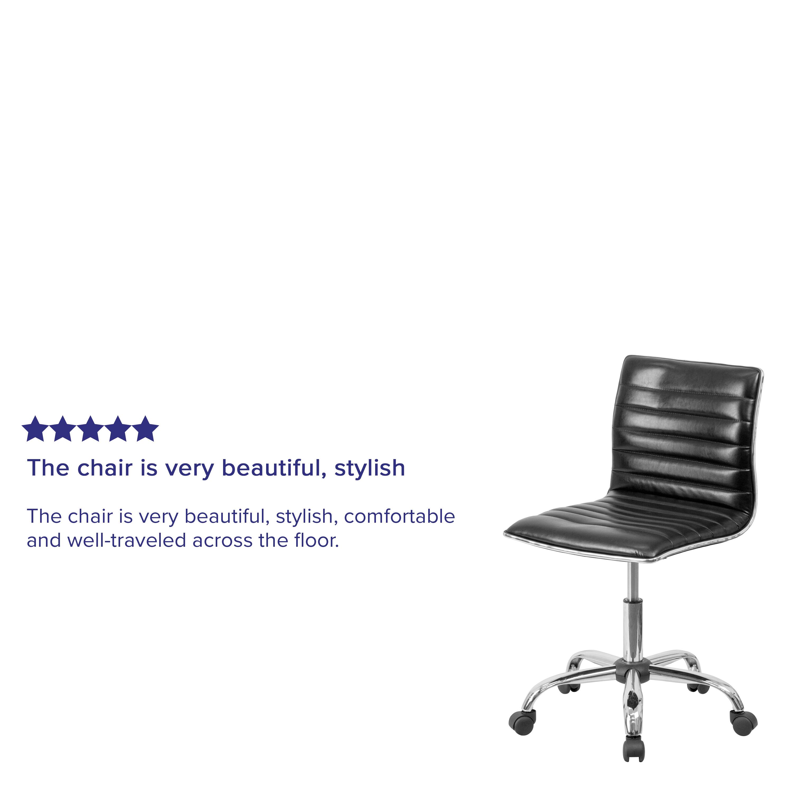 The chair is very beautiful, stylish, comfortable and well-traveled across the floor.