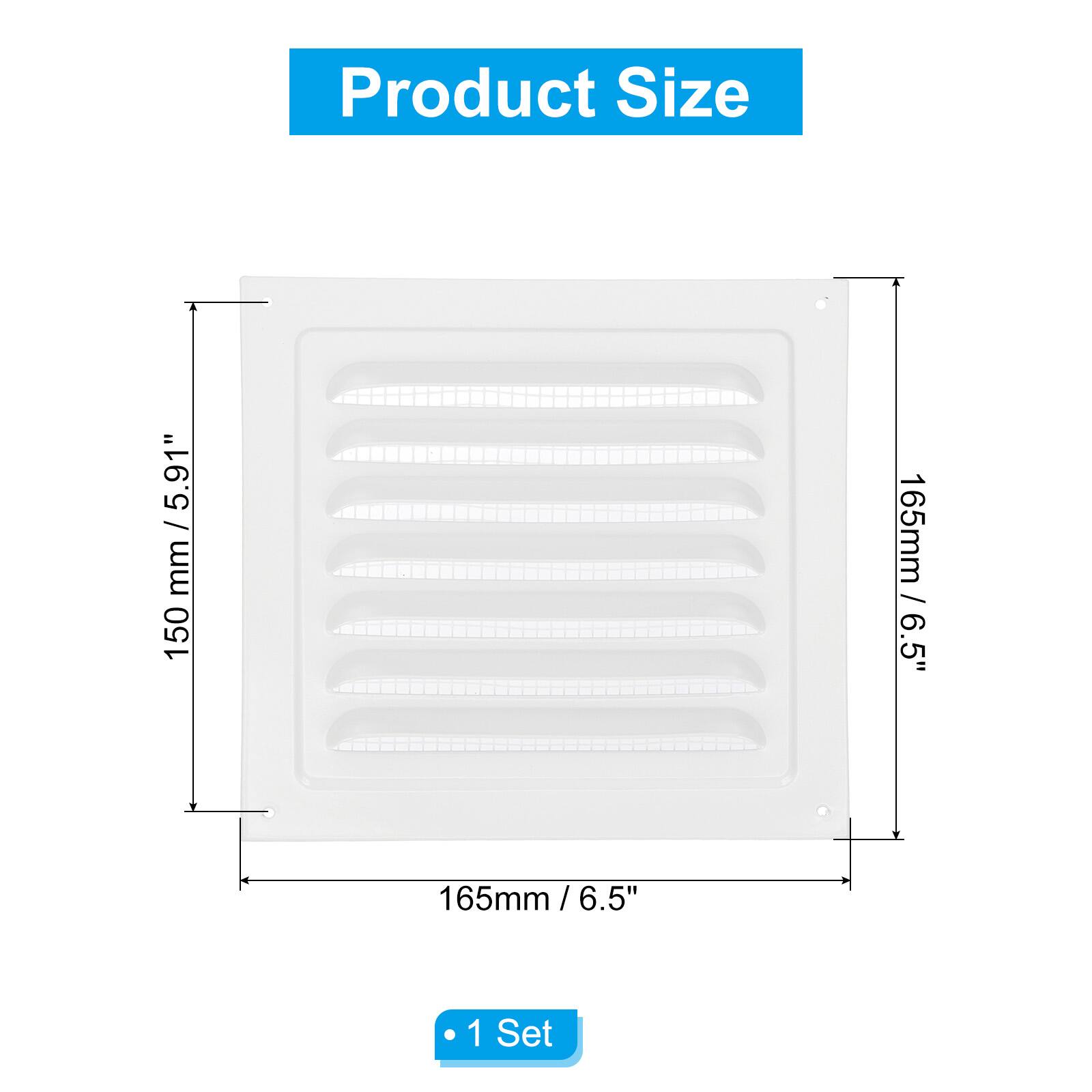Product Size  
150mm / 5.91" x 165mm / 6.5"  
1 Set