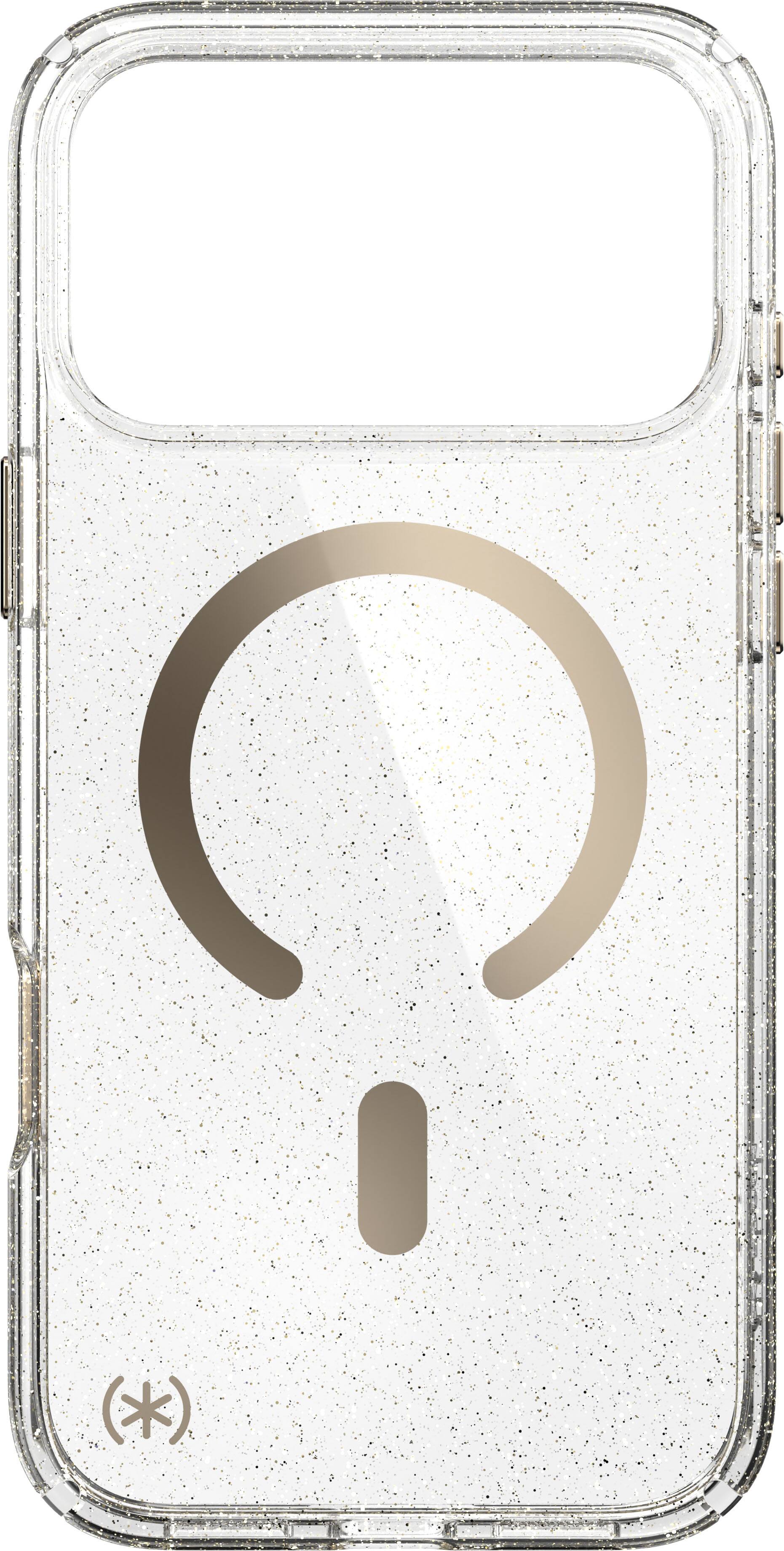 Speck - Presidio Lux Case with MagSafe for Apple iPhone 18 Pro Max / iPhone 17 Pro Max - Clear/Gold Glitter