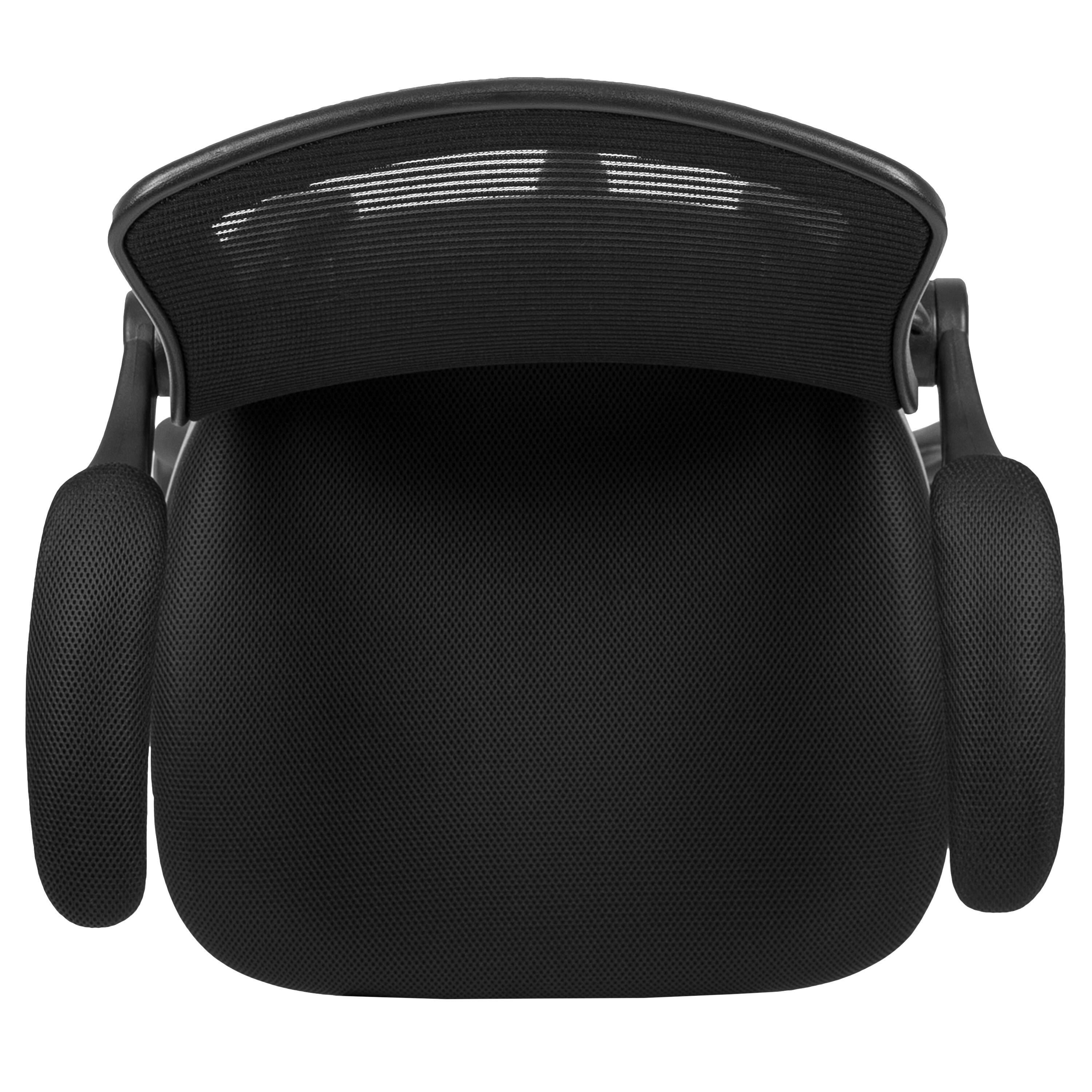 Alt View 8. Emma + Oliver - Mid-Back Mesh Ergonomic Drafting Chair with Foot Ring and Flip-Up Arms - Black.