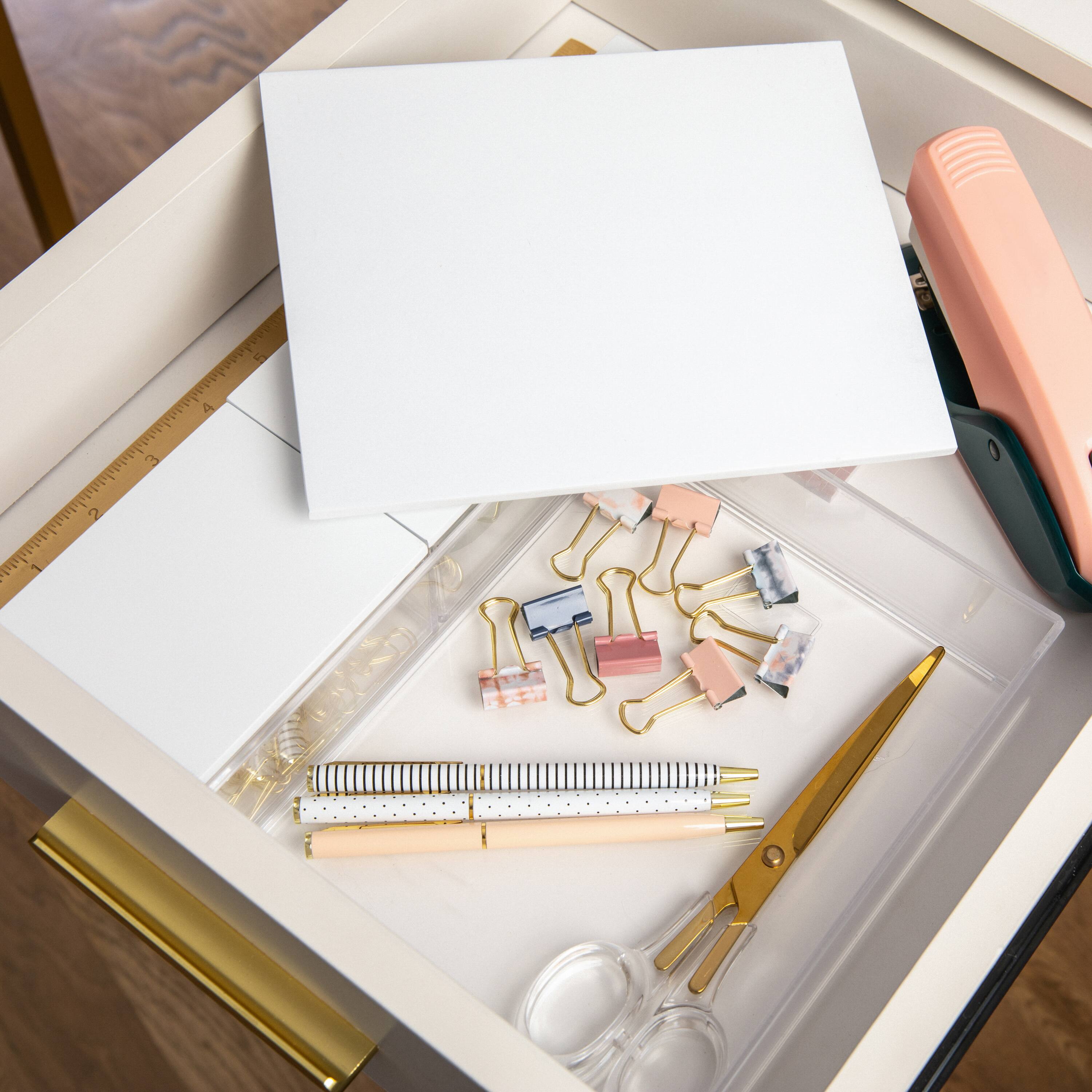 Alt View 14. Martha Stewart - Brody Premium Clear Plastic Storage Bins MDF Lids-3PK S/M/L - Clear/White.