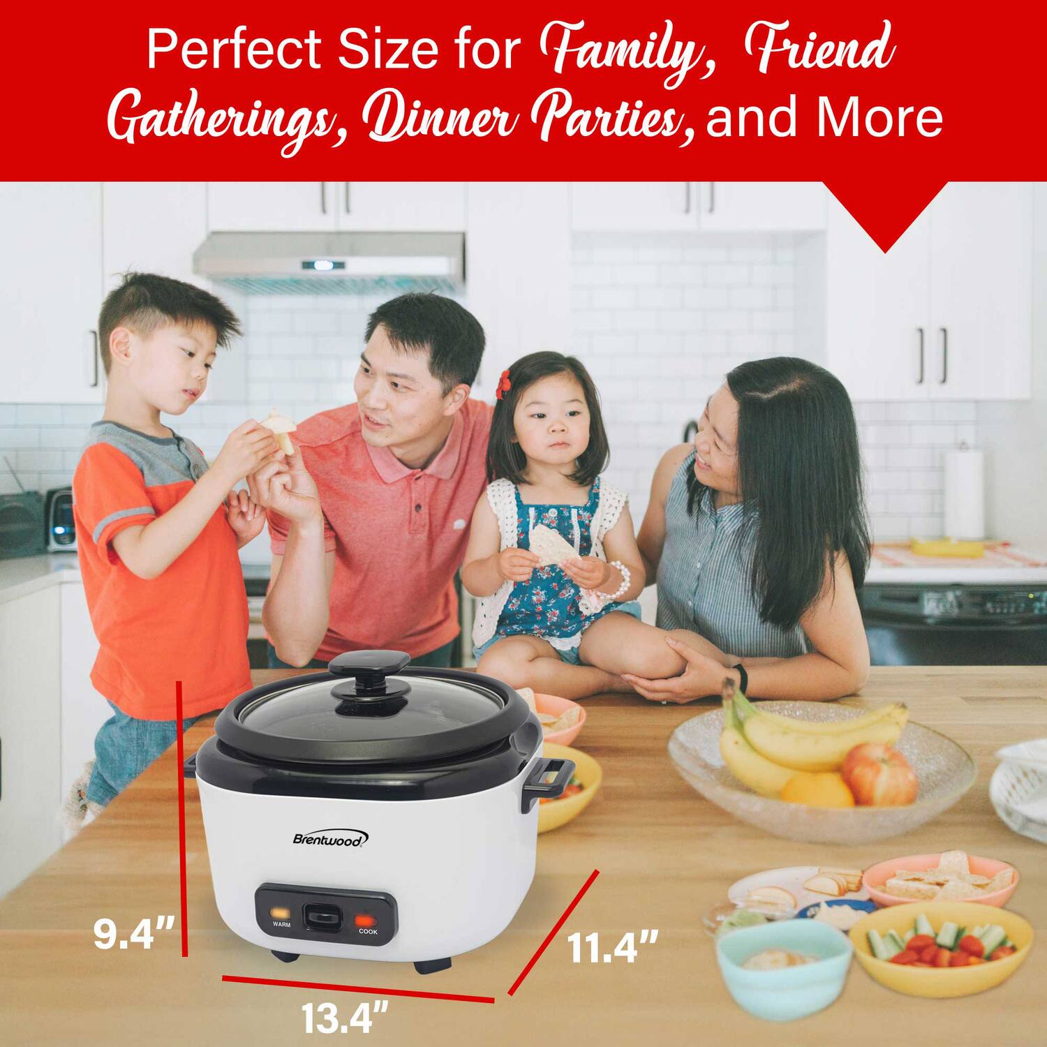 Perfect Size for Family, Friend Gatherings, Dinner Parties, and More

Brentwood

9.4" x 11.4" x 13.4"