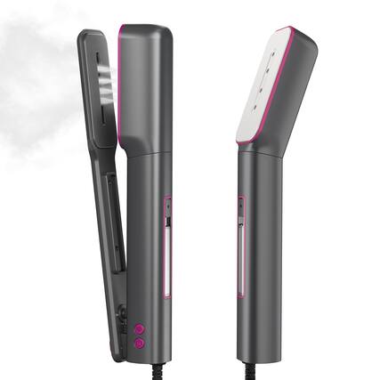 Front. Newbealer - 3-in-1 Travel Steam Iron & Steamer, Global Voltage, Dry & 2 Steam Modes, 180° Roating Head, Auto-Off, Self-Cleaning - Ashpink.