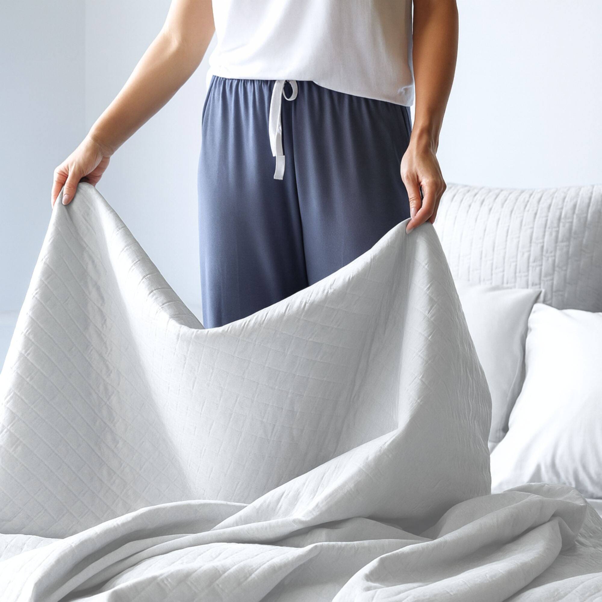 Alt View 3. BedVoyage - Luxury 100% viscose from Bamboo Quilted Brick Coverlet - Stone.