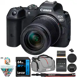 Canon - EOS R7 Mirrorless Camera + RF-S 18-150MM F3.5-6.3 Lens + Accessories Bundle