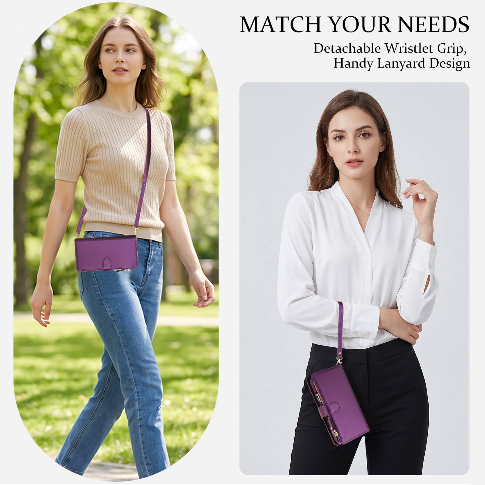 MATCH YOUR NEEDS  
Detachable Wristlet Grip, Handy Lanyard Design