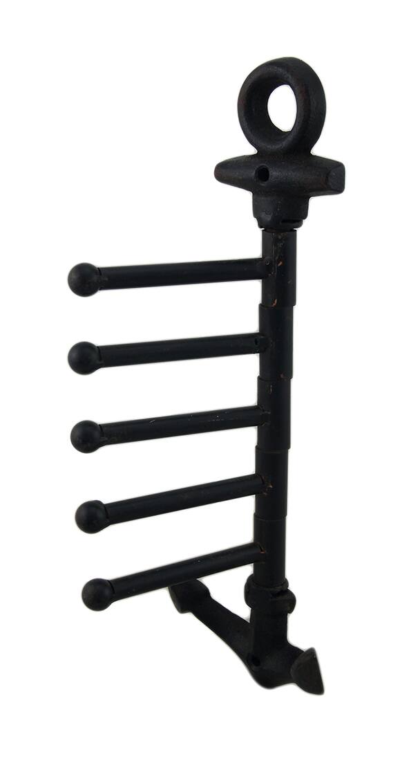 Alt View 1. Zeckos - Cast Iron Nautical Anchor Pivoting Wall Hook - Black.