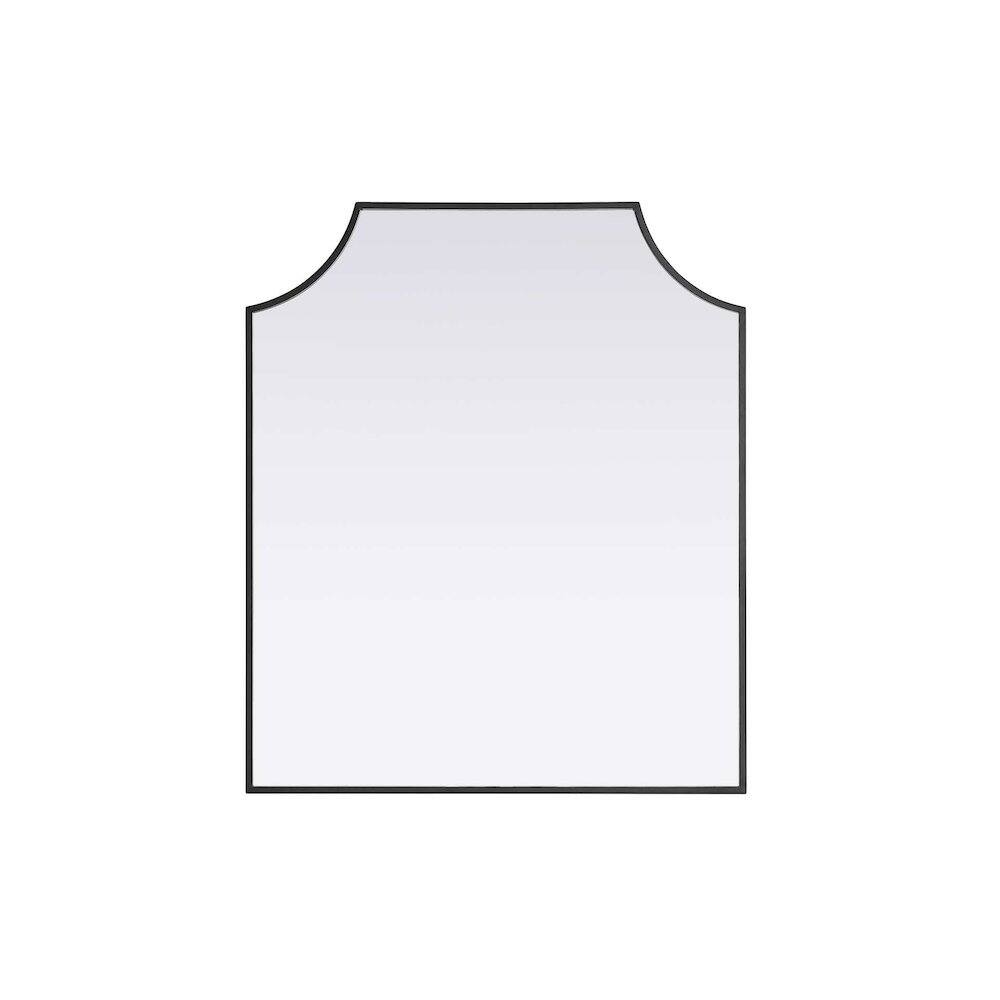 Alt View 1. Elegant Kitchen and Bath - Notched Metal Mirror 27x32 inch in Black - Black.