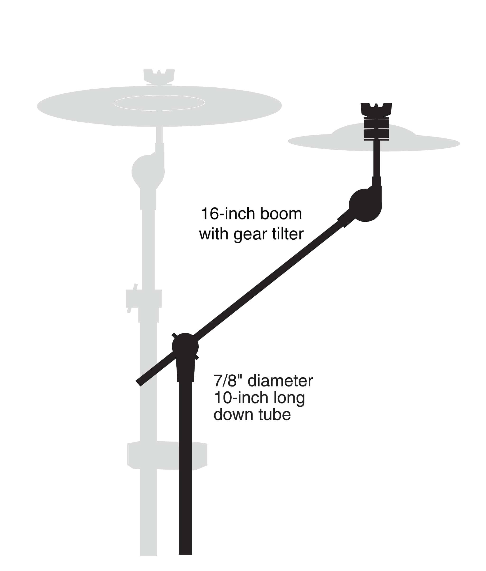 16-inch boom with gear tilter  
7/8" diameter 10-inch long down tube