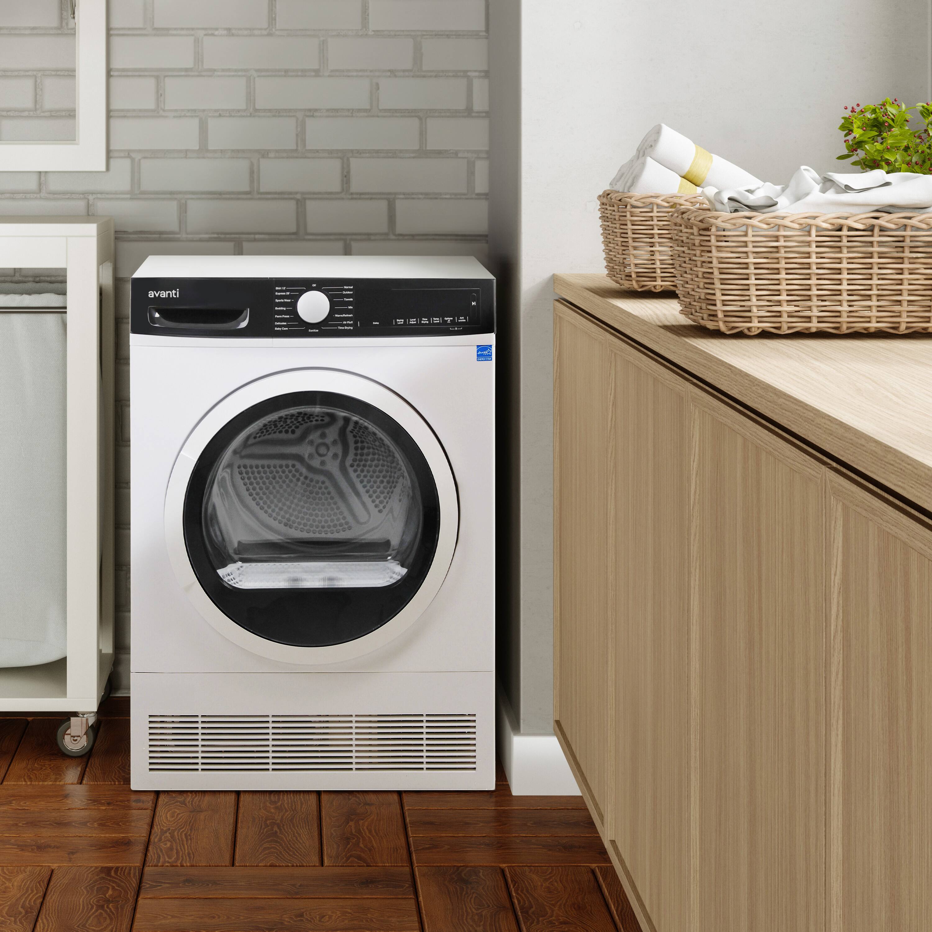 Angle. Avanti - Front Load Clothes Dryer - White.