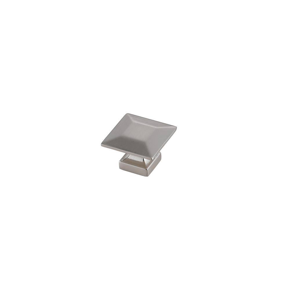 Back. Elegant Decor - Cecil 1.3" Brushed Nickel Square Knob Multipack (Set of 10) - Brushed Nickel.