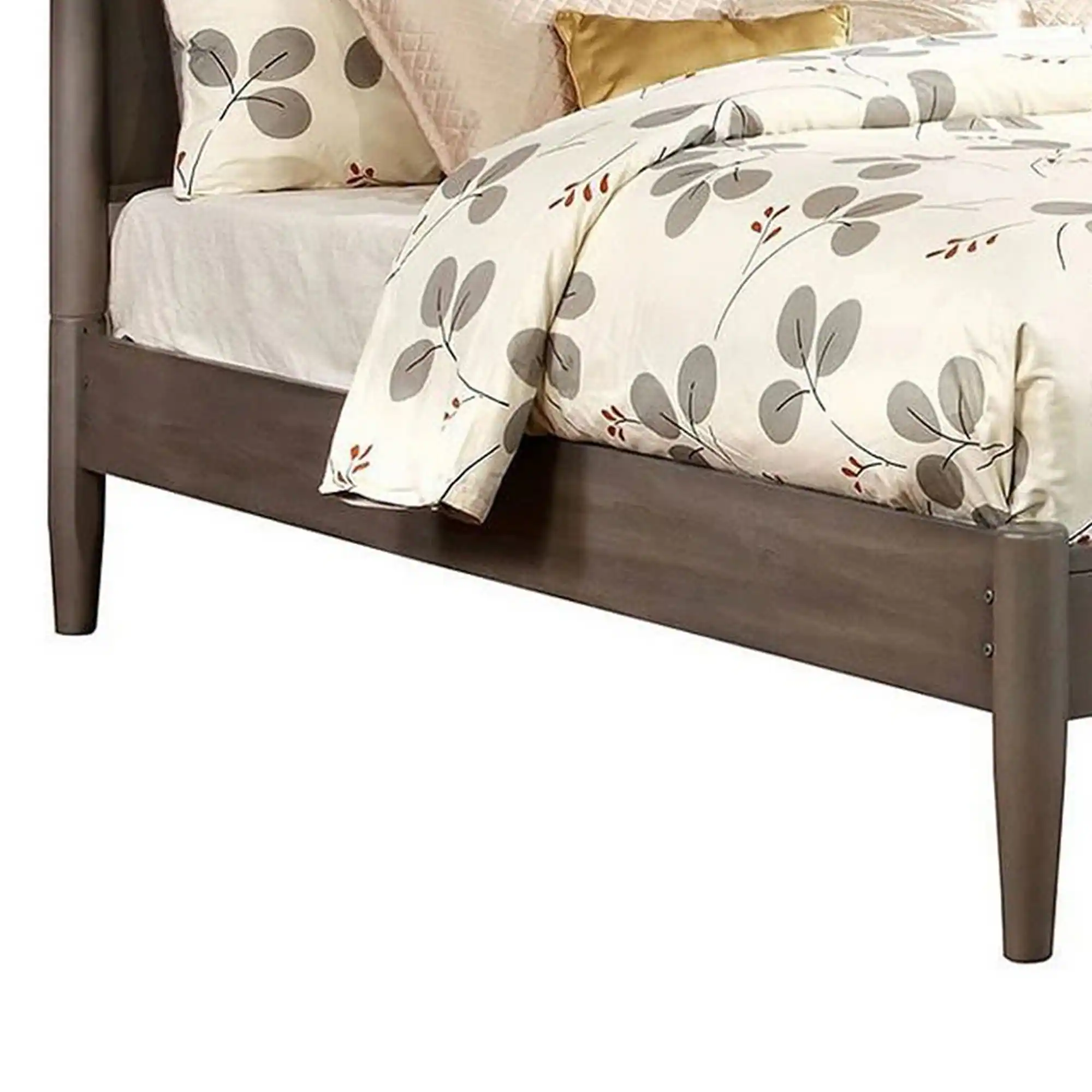 Alt View 2. Manhattan Lane - Wooden California King Size Bed with Panel Headboard, Gray - Gray.