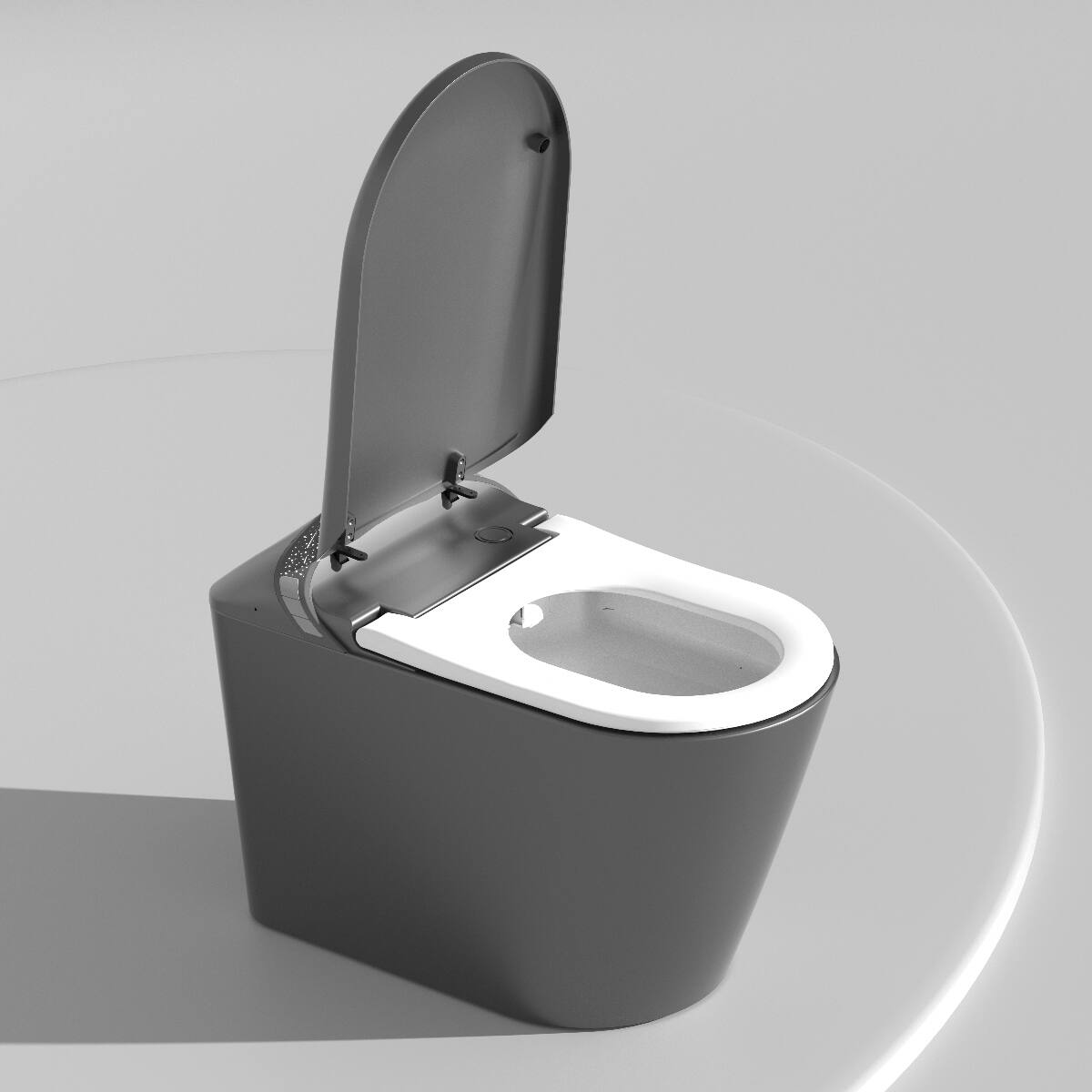 Alt View 2. Loheer - Loheer Smart Toilet with Built-In Bidet, Matte Gray Tankless Design, Twelve Inch Rough-In - Matte Gray.