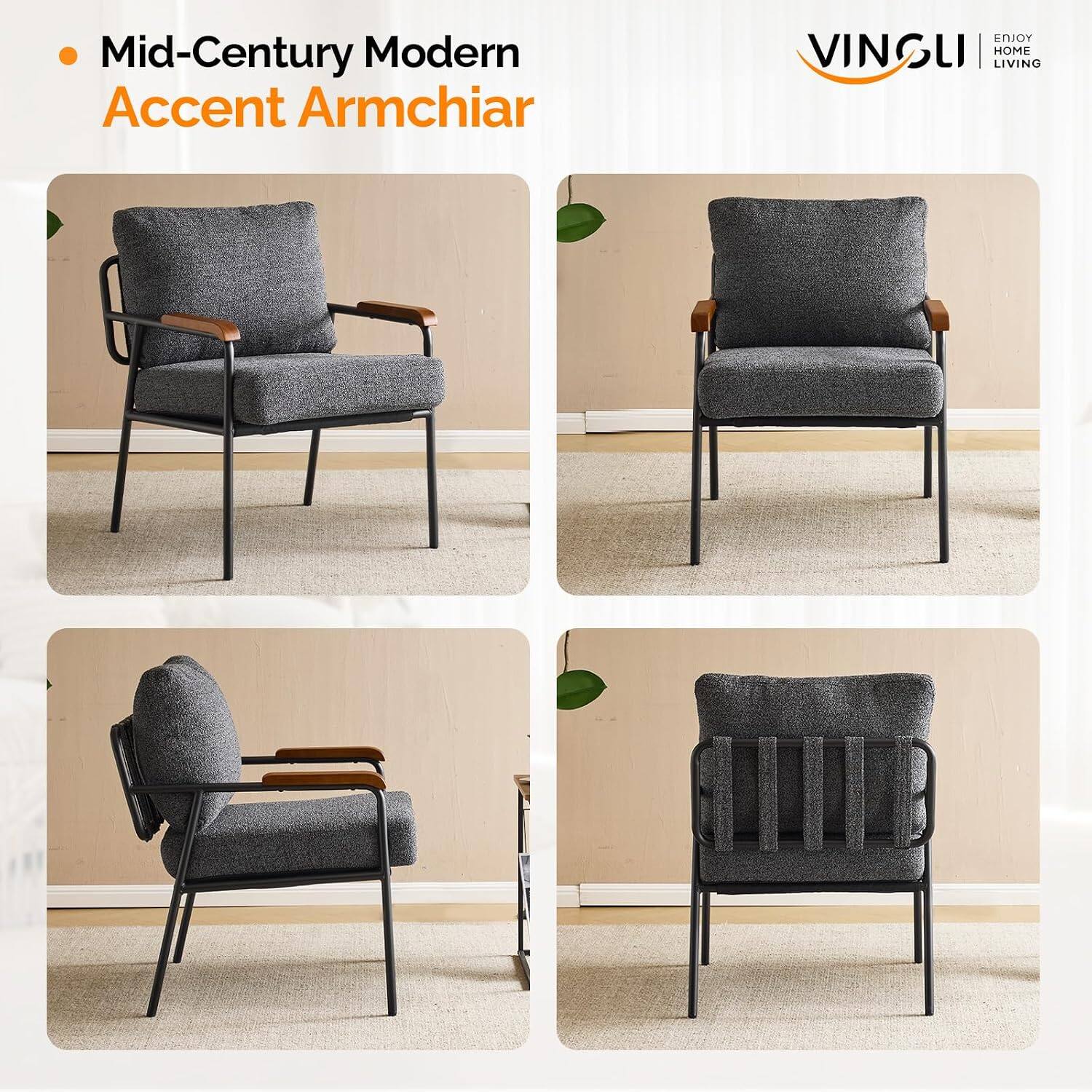 Mid-Century Modern Accent Armchair

ENJOY VINGLI LIVING HOME
