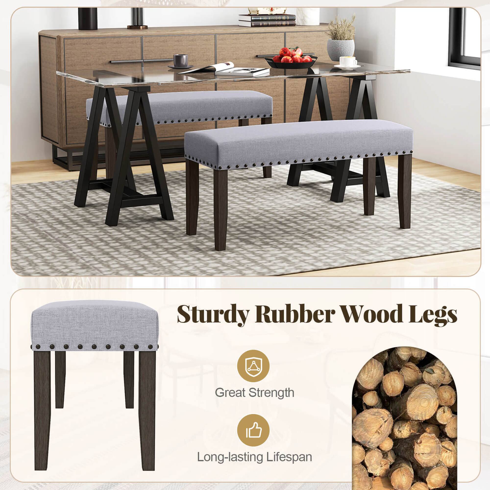 Sturdy Rubber Wood Legs
Great Strength
Long-lasting Lifespan