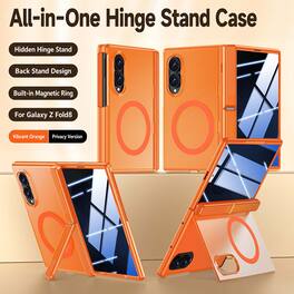 Dteck - Magnetic Shockproof Phone Case for Samsung Galaxy Z Fold8 with Dual Kickstand, Rigid Plastic Cover Built-in Screen Glass - D
