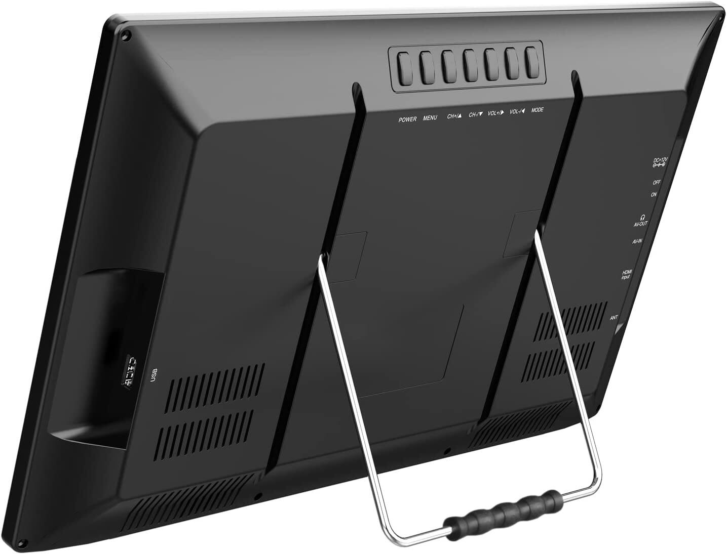 VOL, MODE, CH+, CH-, POWER, MENU, DC+12V, OFF, ON, AUX, IN, HDMI, USB