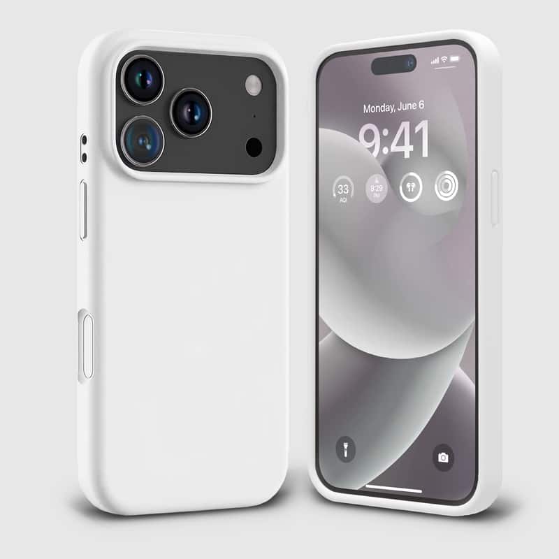 Entronix - Soft-Touch Liquid Silicone Case for iPhone 17 Pro Max - White