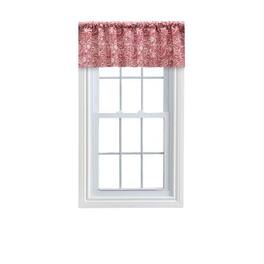 Ellis Curtain - Ellis Segovia Printed Paisley Pattern on Ground 3" Rod Pocket High Quality Tailored Valance 50"x16" - Red