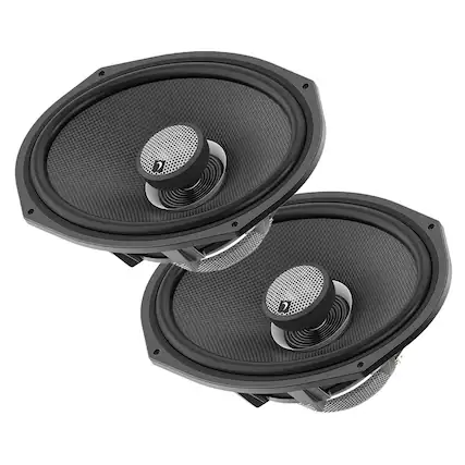 Front. Diamond Audio - Diamond Audio HXM69F2BK Motorsport 2-Way 6"X9" 2-Ohm Flush Mount Speaker Black Carbon Cone Speaker - 450W Max/150W Rms - Black/Gray.