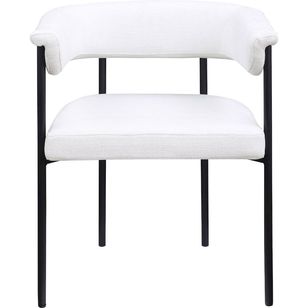 Alt View 1. Meridian Furniture - Malin Cream Linen Textured Fabric Dining Chair, Set of 2 - Beige.