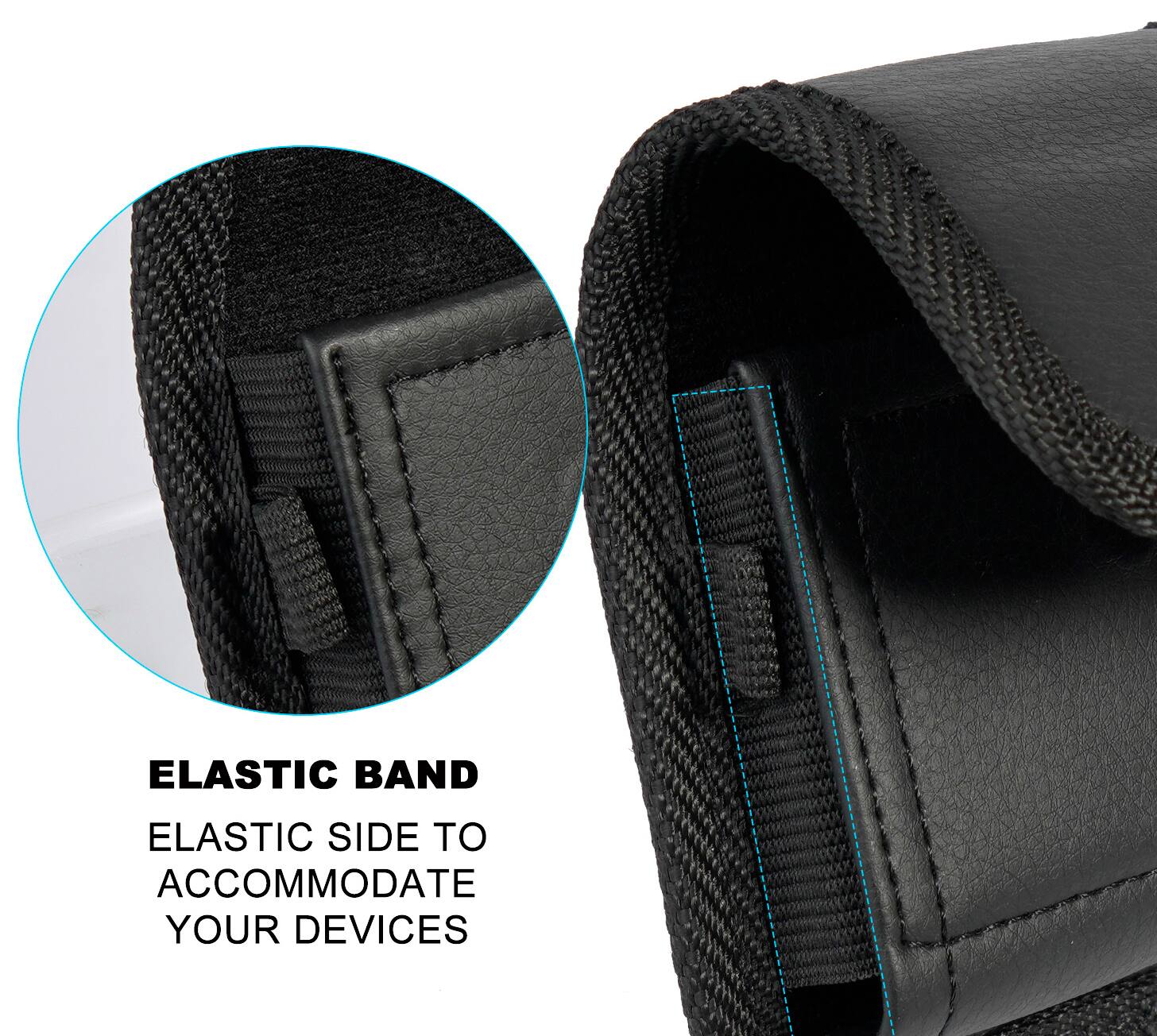 ELASTIC BAND  
ELASTIC SIDE TO ACCOMMODATE YOUR DEVICES