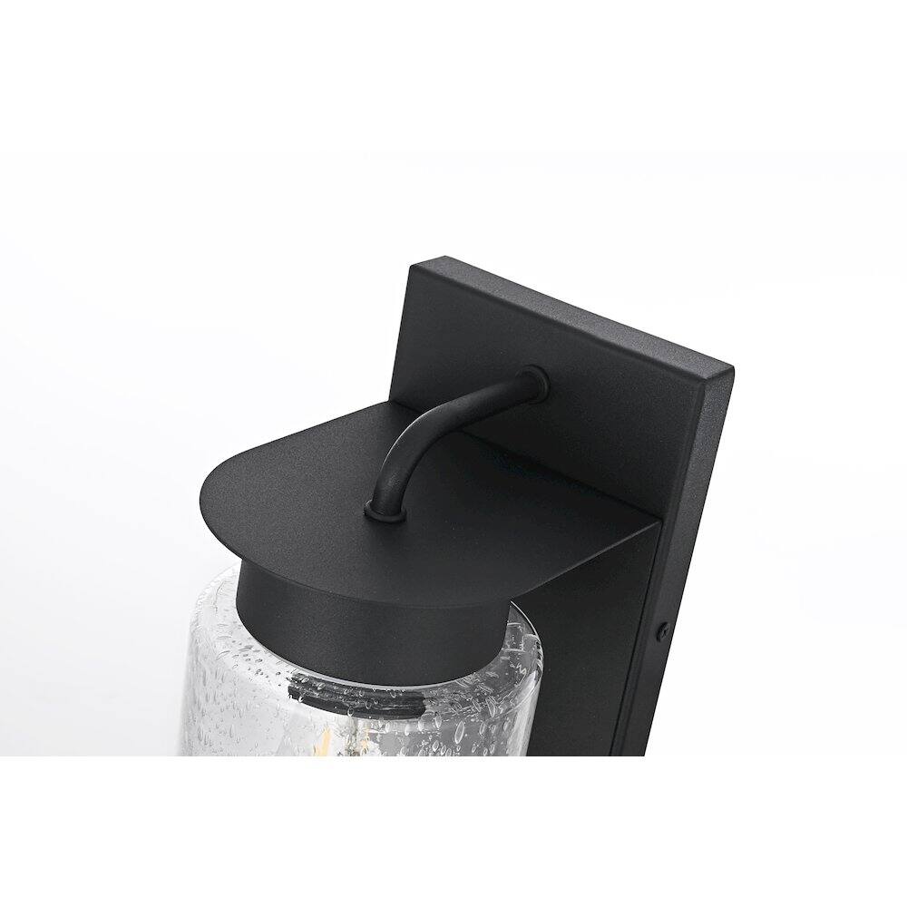 Alt View 3. Elegant Lighting - Rafael 5 Inch Outdoor Wall Sconce In Black - Black.