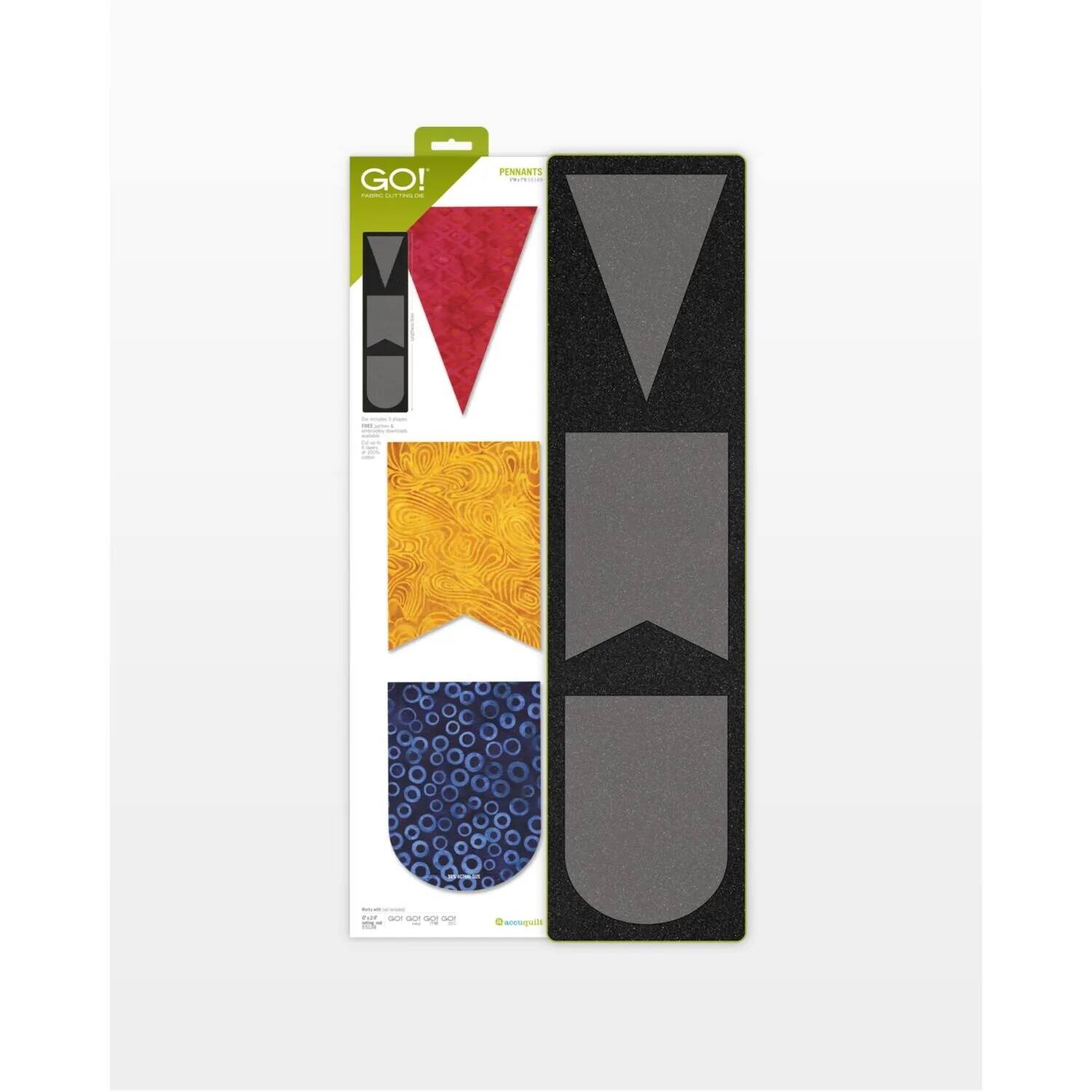 GO!  
PENNANTS  
Fabric & Trims Die  
AccuQuilt