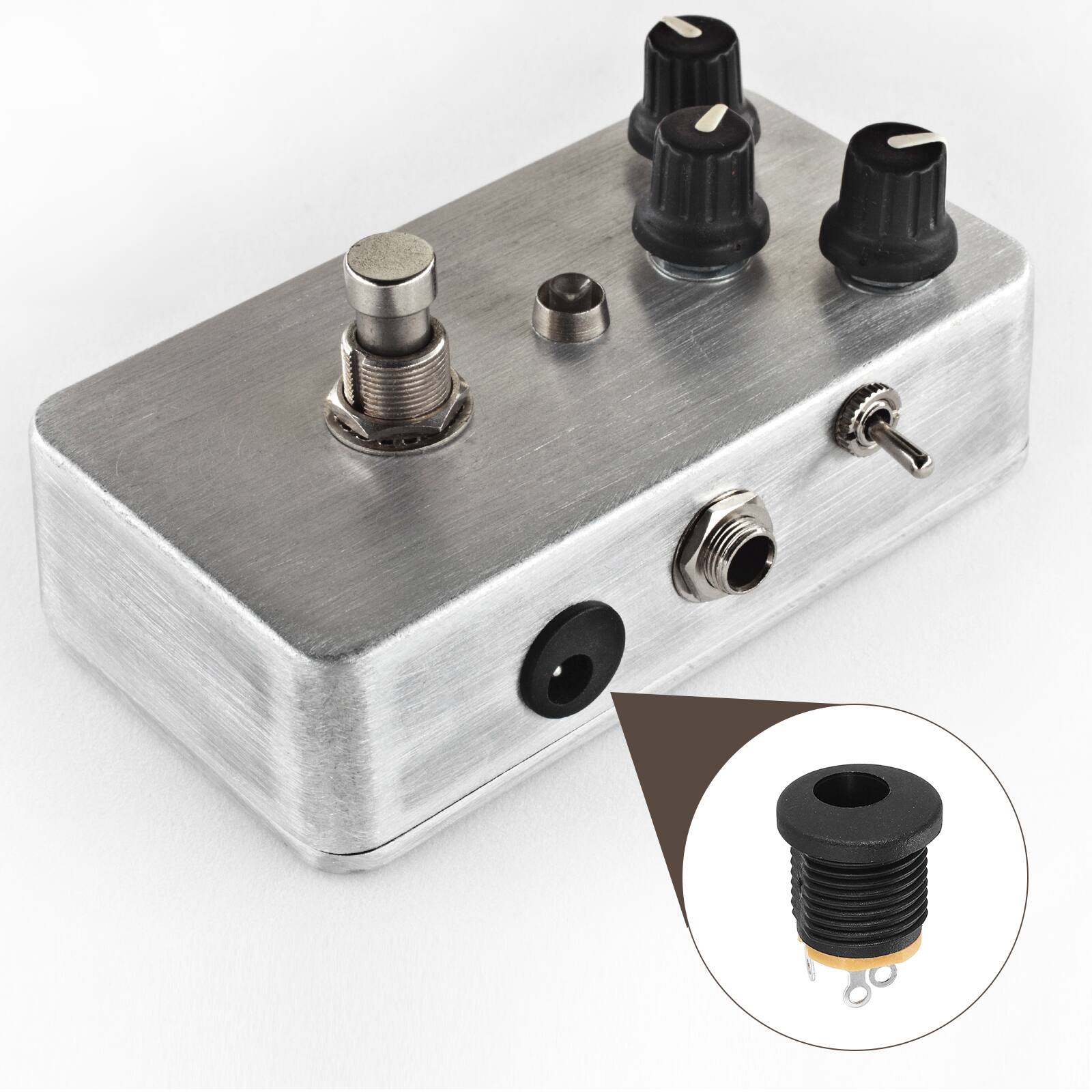 Alt View 3. Unique Bargains - 20pcs DC5521 Female Panel Jack + 20pcs DC5521 Male Plug for Guitar/Car Audio/Power Supply - Black.