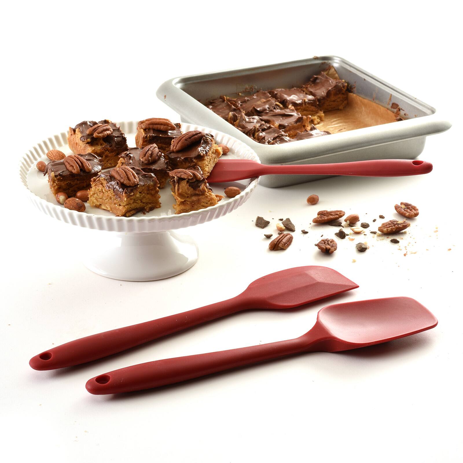 Alt View 2. Norpro - Heavy Duty Silicone Spatulas, Set of 3, Red - Red.