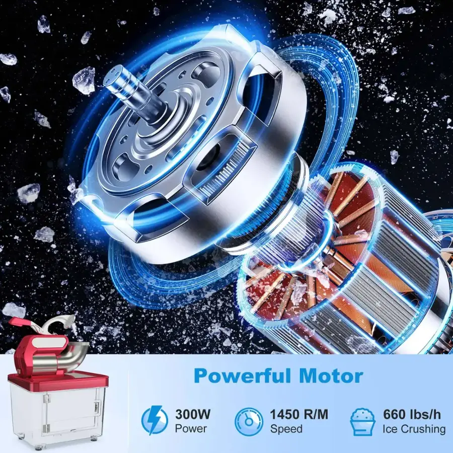 Powerful Motor 300W 1450 R/M Speed 660 Ibs/h Ice Crushing